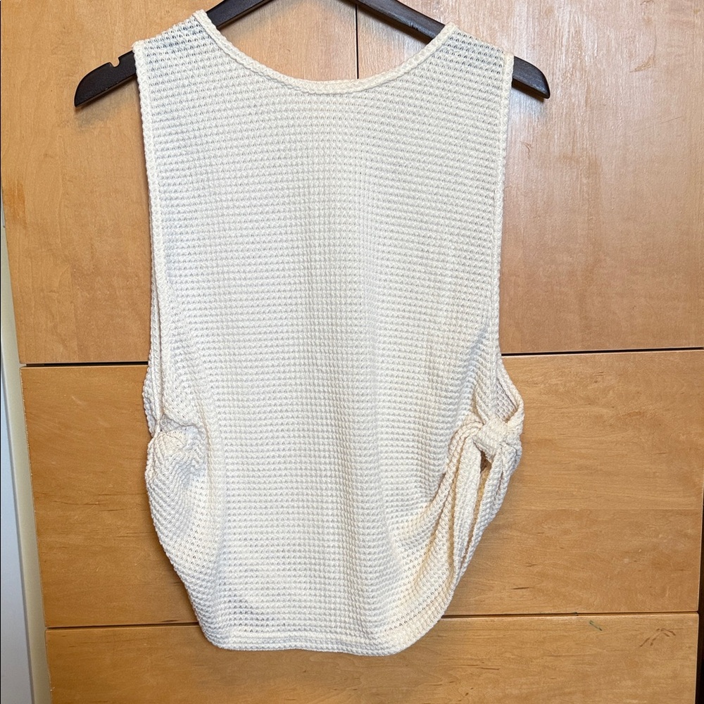 Sleeveless Textured Cream Tank Top